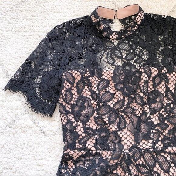 NWT Alexis Kelie Short Sleeve Lace Open Back Jumpsuit Black Size XS - Picture 8 of 15